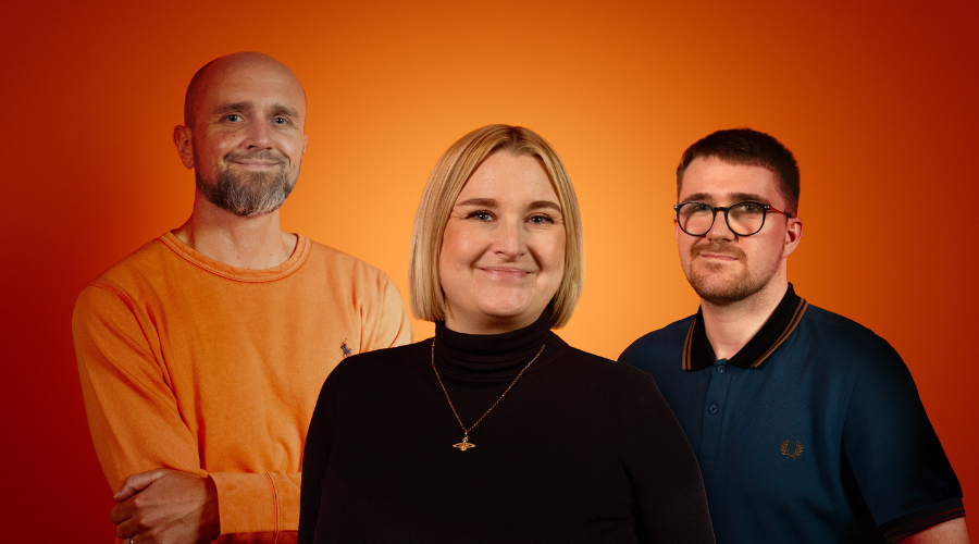 Absolute&#39;s new digital team members Aaron Hargreaves, Gemma Illidge and Sam Austin